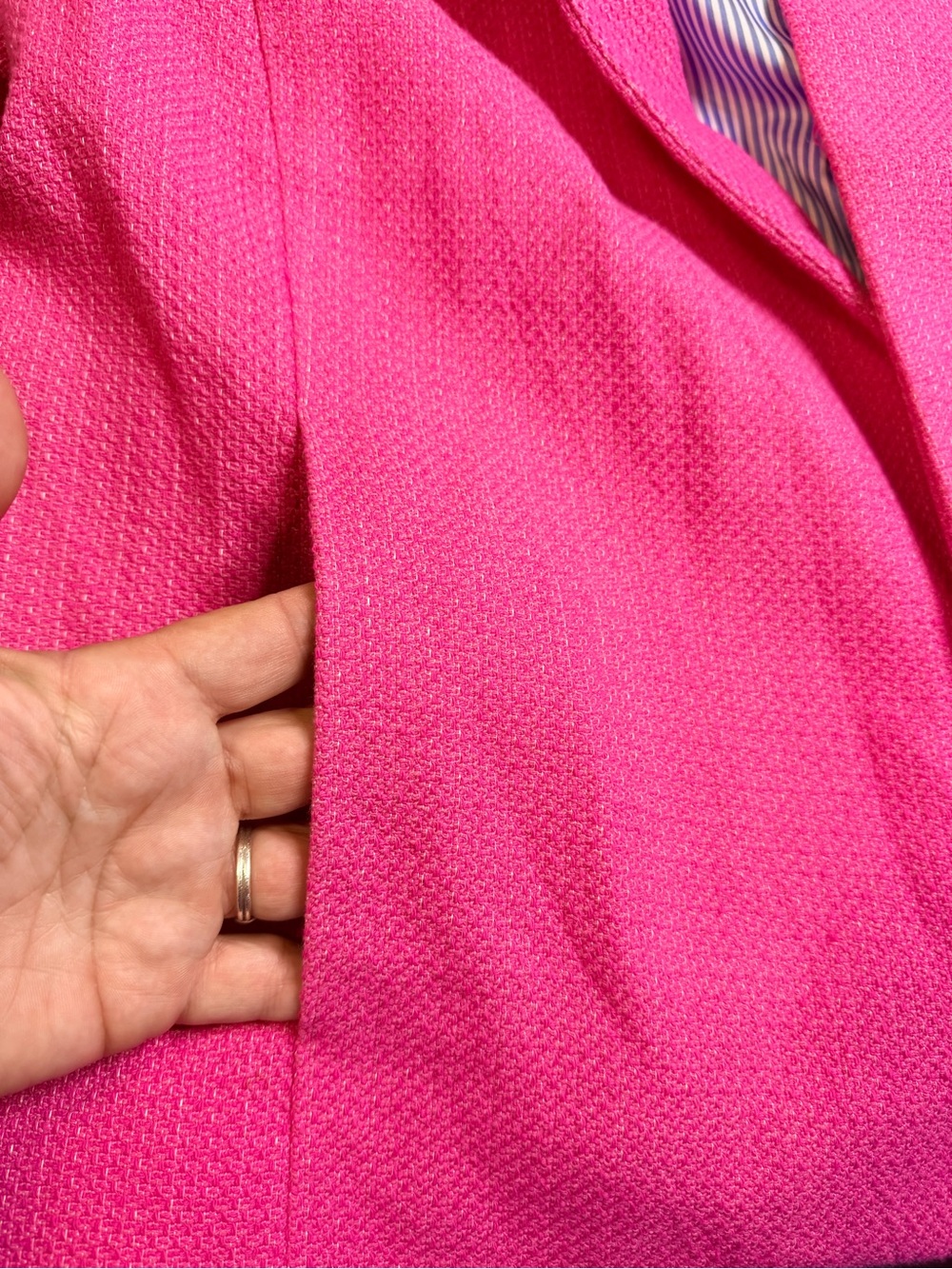 Talbots Women’s Pink Flare Sleeve Tweed Jacket Fully Lined with Pockets Sz 16W - Picture 6 of 10